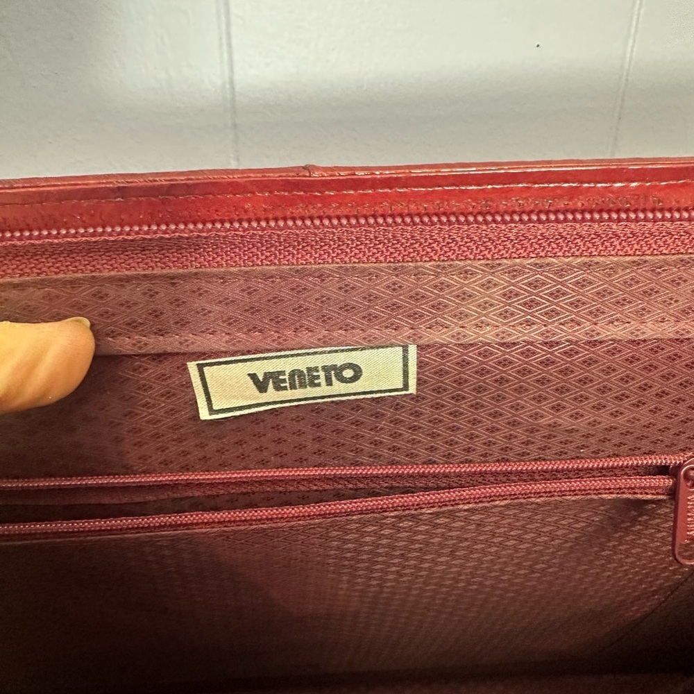 Elegant Burgundy EEL skin vintage Attaché SET - Picture 4 of 15